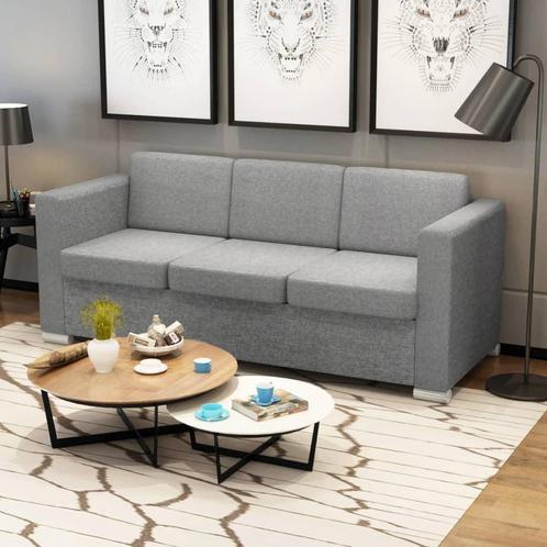 vidaXL Driezitsbank stof lichtgrijs, Huis en Inrichting, Banken | Bankstellen, Nieuw, 150 tot 200 cm, Stof, Driepersoons, Verzenden