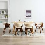 vidaXL Eetkamerstoelen 6 st gebogen hout en kunstleer crème, Huis en Inrichting, Stoelen, Verzenden, Nieuw