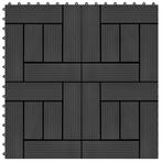 vidaXL Terrastegels 30x30 cm 1 m² HKC zwart 11 st, Doe-het-zelf en Verbouw, Nieuw, Verzenden