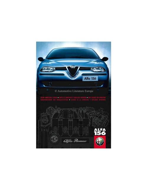 1997 ALFA ROMEO 156 KARROSSERIEKLEUREN EN STOFFEN BROCHURE, Boeken, Auto's | Folders en Tijdschriften, Alfa Romeo