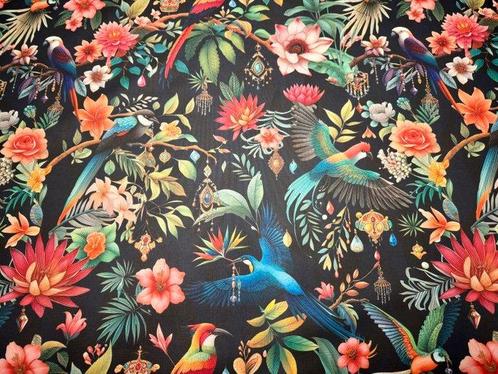 Een explosie van kleur en exotische natuur: katoenen, Antiek en Kunst, Antiek | Kleden en Textiel
