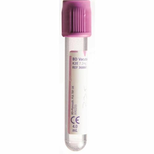 BD Vacutainer bloedbuizen K2E (EDTA) - 4ml - 100 stuks -, Diversen, Verpleegmiddelen, Nieuw, Verzenden