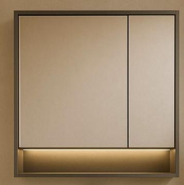 SALE - Eira 80 x 80 - Grijs - Spiegelkast - Vierkant - beschikbaar voor biedingen