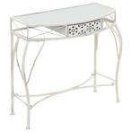 vidaXL Bijzettafel Franse stijl 82x39x76 cm metaal wit, Huis en Inrichting, Tafels | Bijzettafels, Verzenden, Nieuw, 60 cm of meer