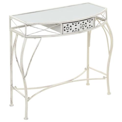 vidaXL Bijzettafel Franse stijl 82x39x76 cm metaal wit, Huis en Inrichting, Tafels | Bijzettafels, Nieuw, 60 cm of meer, Verzenden
