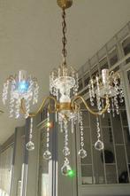 Kroonluchter - Verguld messing - Antieke kristallen luster, Antiek en Kunst, Antiek | Lampen