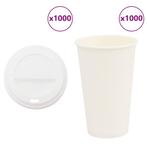 vidaXL Papieren koffiekopjes met deksel 1000 st 16oz 400 ml, Huis en Inrichting, Keuken | Servies, Verzenden, Nieuw