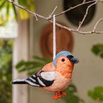 Wolvilt Vogel Vink - Oranjebruin&Blauw&Zwart&Wit - Fairtrade, Ophalen of Verzenden, Nieuw