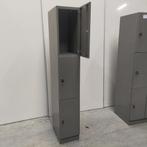 3-deurs grijze metalen locker - 186x30x50 cm, Ophalen of Verzenden, Nieuw