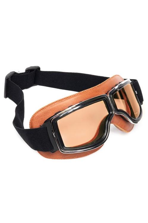 Goggles Motor Skibril Bril Bruin Montuur Bruine Glazen Pilot, Kleding | Heren, Carnavalskleding en Feestkleding, Nieuw, Overige maten