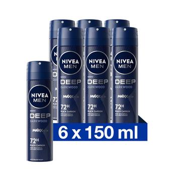6x Nivea Men Deodorant Spray Deep 150 ml