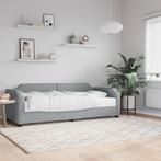 vidaXL Slaapbank met matras 100x200 cm stof lichtgrijs, 100 cm, Eenpersoons, Verzenden, Nieuw