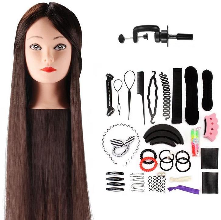 Kappershoofd - oefenhoofd - Bruin -  Incl.tafelklem - 65 cm, Hobby en Vrije tijd, Cursusmateriaal, Nieuw, Ophalen of Verzenden