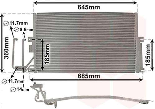 LUCHTCONDENSATOR VOOR OPEL VECTRA B 1995-1998 1618073, Auto-onderdelen, Airco en Verwarming, Nieuw, Ophalen of Verzenden