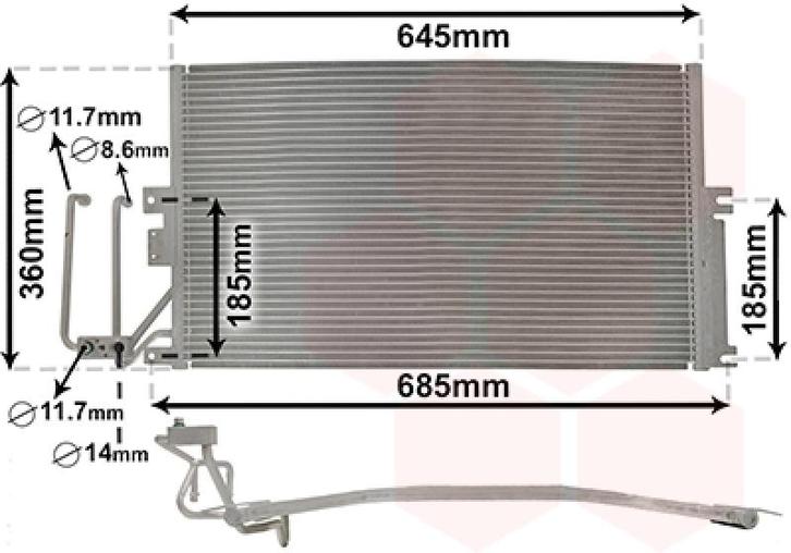 LUCHTCONDENSATOR VOOR OPEL VECTRA B 1995-1998 1618073, Auto-onderdelen, Airco en Verwarming, Nieuw, Ophalen of Verzenden