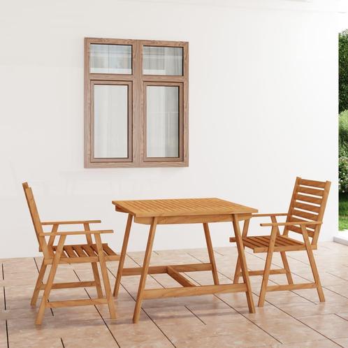 vidaXL 3-delige Tuinset massief acaciahout, Tuin en Terras, Tuinsets en Loungesets, Tuinset, Nieuw, 2 zitplaatsen, Hardhout, Verzenden
