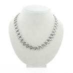 Witgouden collier met spikes | 41 cm (luxe sieraden), Ophalen of Verzenden, Gebruikt, Overige kleuren, Goud