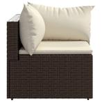Tuinhoekbank met kussens poly rattan bruin (Tuinbanken)