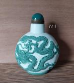 Snuiftabak-fles - Glas, 3 glas overlay snuff bottle ,