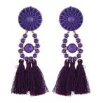 Fako Bijoux® - Oorbellen - Kwast - Boho - Paars, Sieraden, Tassen en Uiterlijk, Oorbellen, Verzenden, Nieuw