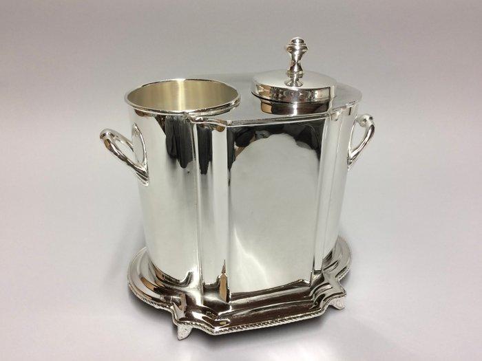 Wijnkoeler - Koeler voor één fles met een vak voor, Antiek en Kunst, Antiek | Meubels | Tafels