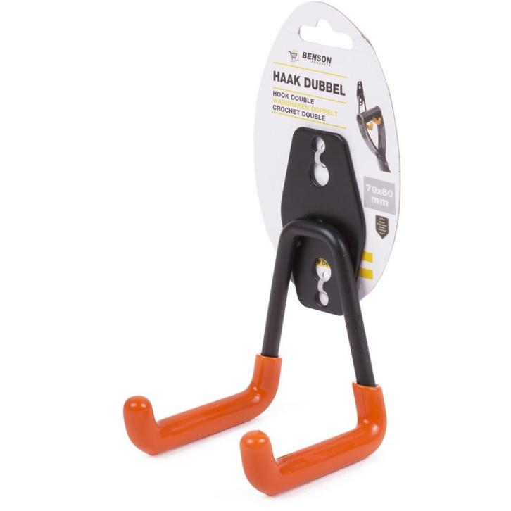 Benson Dubbele opberghaak - Gereedschapshaak - 70 x 60 mm..., Huis en Inrichting, Overige Huis en Inrichting, Nieuw, Ophalen of Verzenden