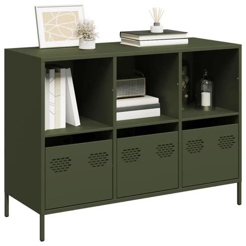 vidaXL Dressoir 101,5x39x73,5 cm koudgewalst staal, Huis en Inrichting, Kasten | Dressoirs, Nieuw, Metaal, Verzenden