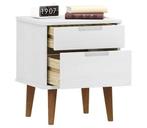 Nachtkastje MOLDE | Grenenhout Wit 40x35 | Retourdeal 60%..., Minder dan 45 cm, Nieuw, Ophalen of Verzenden, Minder dan 55 cm