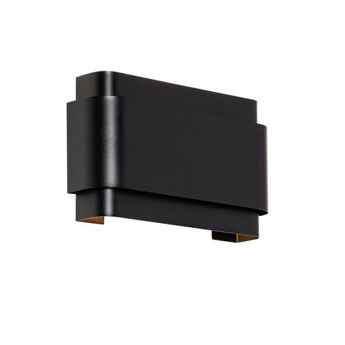 Industriële wandlamp zwart 2-lichts - Coen, Huis en Inrichting, Lampen | Wandlampen, Nieuw, Overige materialen