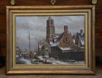 O.R. de Jongh (1812-1896) - Winters stadsgezicht, Antiek en Kunst, Kunst | Schilderijen | Klassiek