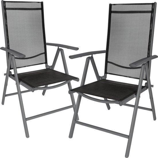 2dekans | tectake® - Aluminium tuinstoel - Set van 2 stuks -, Huis en Inrichting, Stoelen, Zo goed als nieuw, Ophalen of Verzenden