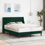 vidaXL Bedframe met hoofdeinde Donkergroen 160 x 200 cm, Verzenden, Nieuw, Groen, Stof