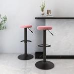 vidaXL Barkrukken 2 st fluweel roze, Huis en Inrichting, Barkrukken, Verzenden, Nieuw