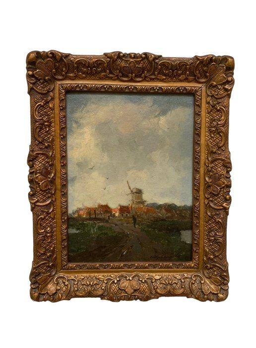 Cornelis Groeneveld (1882-1952) - Hollands landschap met, Antiek en Kunst, Kunst | Schilderijen | Klassiek
