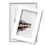 Fotolijst met passe partout 30x40cm zilver, Nieuw