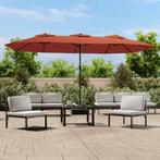 vidaXL Parasol dubbel dak 449x245 cm terracottakleurig, Verzenden, Nieuw, Meer dan 4 meter