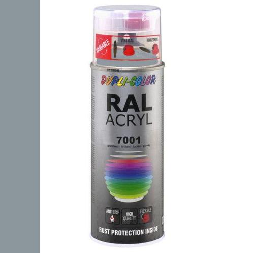 Dupli-Color Ral Acryl Ral 7001 Zilver grijs Hoogglans 400 ml, Doe-het-zelf en Verbouw, Verf, Beits en Lak, Nieuw, Ophalen of Verzenden