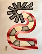 Kumi Sugai (1919-1996) - ULTRA-LARGE SCALE / “S Red & Black”, Antiek en Kunst