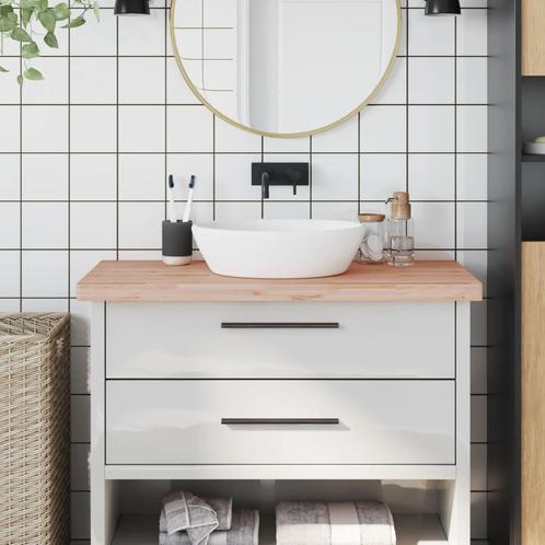 vidaXL Wastafelblad 100x60x4 cm massief beukenhout, Huis en Inrichting, Keuken | Keukenelementen, Bruin, Nieuw, Verzenden