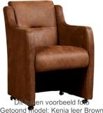 Set van 8 Bruine leren landelijke eetkamerfauteuils - Kenia, Huis en Inrichting, Stoelen, Nieuw, Vijf, Zes of meer stoelen, Landelijk