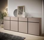 Meubella Dressoir Cainan beige zwart 225 cm, Huis en Inrichting, Kasten | Dressoirs, Verzenden, Nieuw, 25 tot 50 cm, Modern