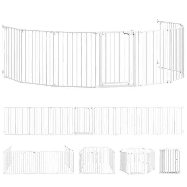 TRUUSK Huisdierhek 8-panelen met Deur - Opvouwbaar - Voor Kl, Dieren en Toebehoren, Konijnen