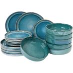Bordenset Aura - blauw - 18-delig | 6-persoons, Huis en Inrichting, Keuken | Servies, Verzenden, Nieuw
