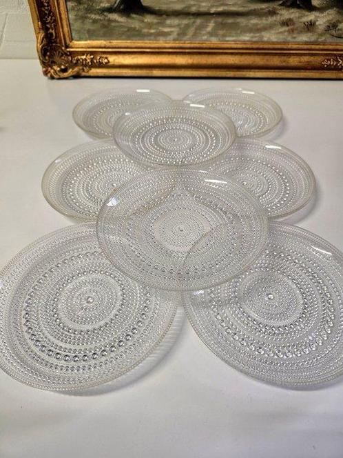 Iittala - Oiva Toikka - Bord (8) - Kastehelmi - Glas, Antiek en Kunst, Antiek | Glas en Kristal