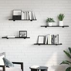 vidaXL Boekenplank Bord 4 pcs Zwart 100 x 40 x 1.5cm Bewerkt, Verzenden, Nieuw, Overige houtsoorten, Minder dan 50 cm