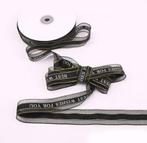 Lint 25MM 5M Best Wishes Organza Zwart Bedrukt lint, Ophalen of Verzenden, Nieuw