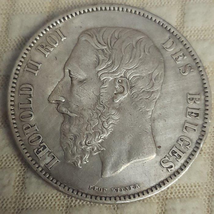 België. Leopold II. 5 Francs 1873 (Zonder minimumprijs), Postzegels en Munten, Munten | Nederland