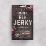 Elk Jerky Black Pepper 25gr. - Renjer Snacks, Diversen, Verzenden