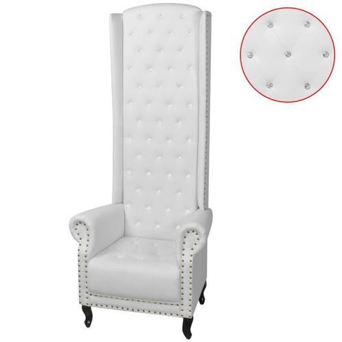 vidaXL Stoel met hoge rugleuning kunstleer wit, Huis en Inrichting, Fauteuils, Nieuw, Verzenden