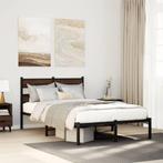vidaXL Bedframe met hoofdbord zonder matras bruin eiken, Bruin, Verzenden, Nieuw, 190 cm of minder